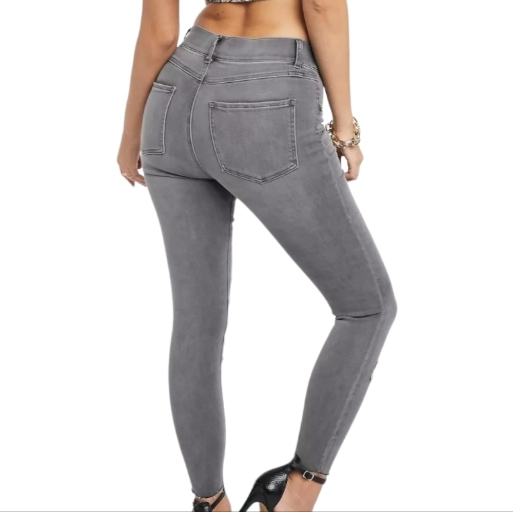 Spanx Gray Distressed Slim Built-in In Shaping Panel High Waist Jeans - Size S/P - Picture 3 of 12
